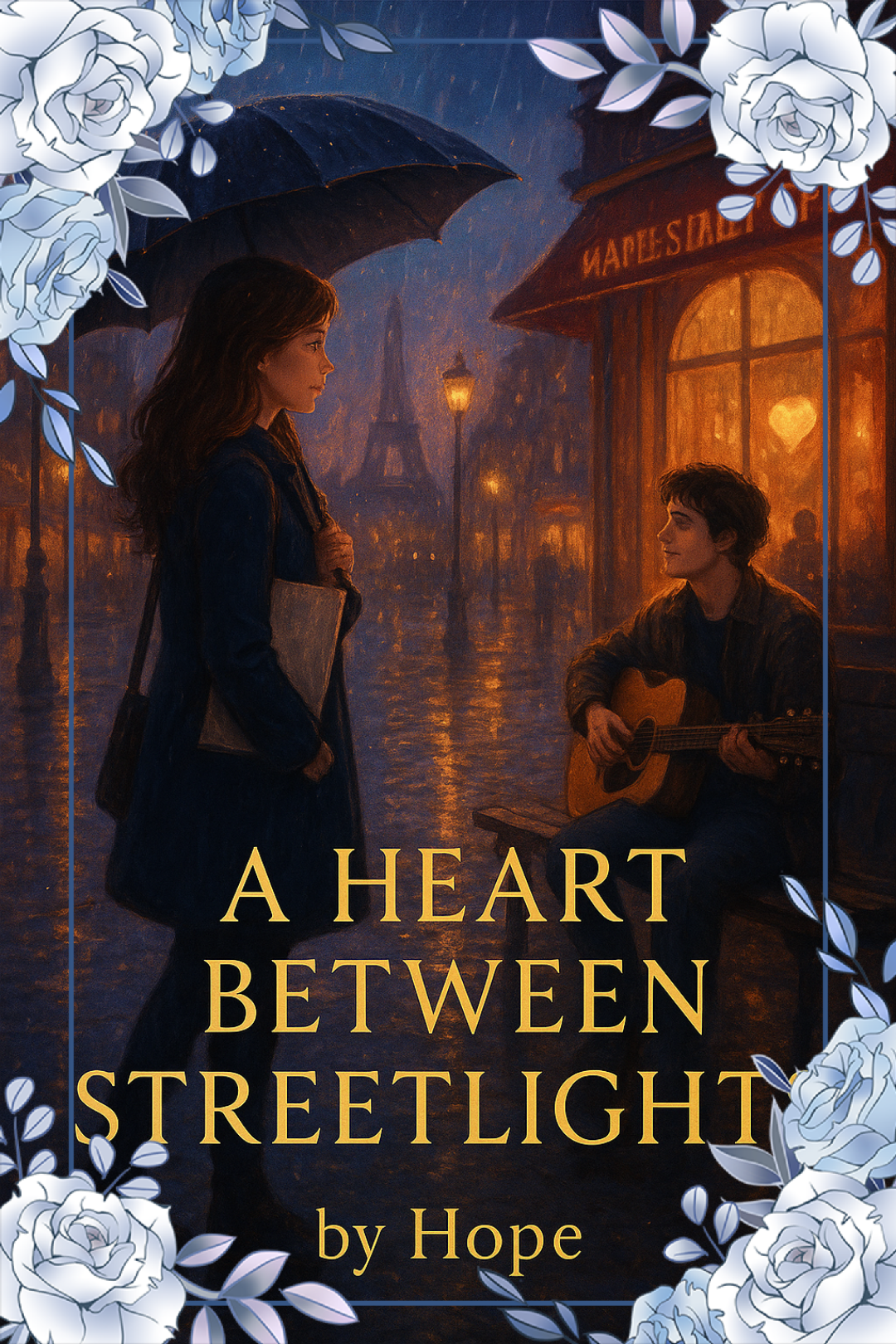 A heart between streetlights 